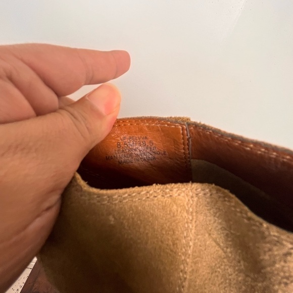 LUCKY BRAND Belvva Suede leather Brown Ankle Zip Booties Size 8.5 - Picture 8 of 9